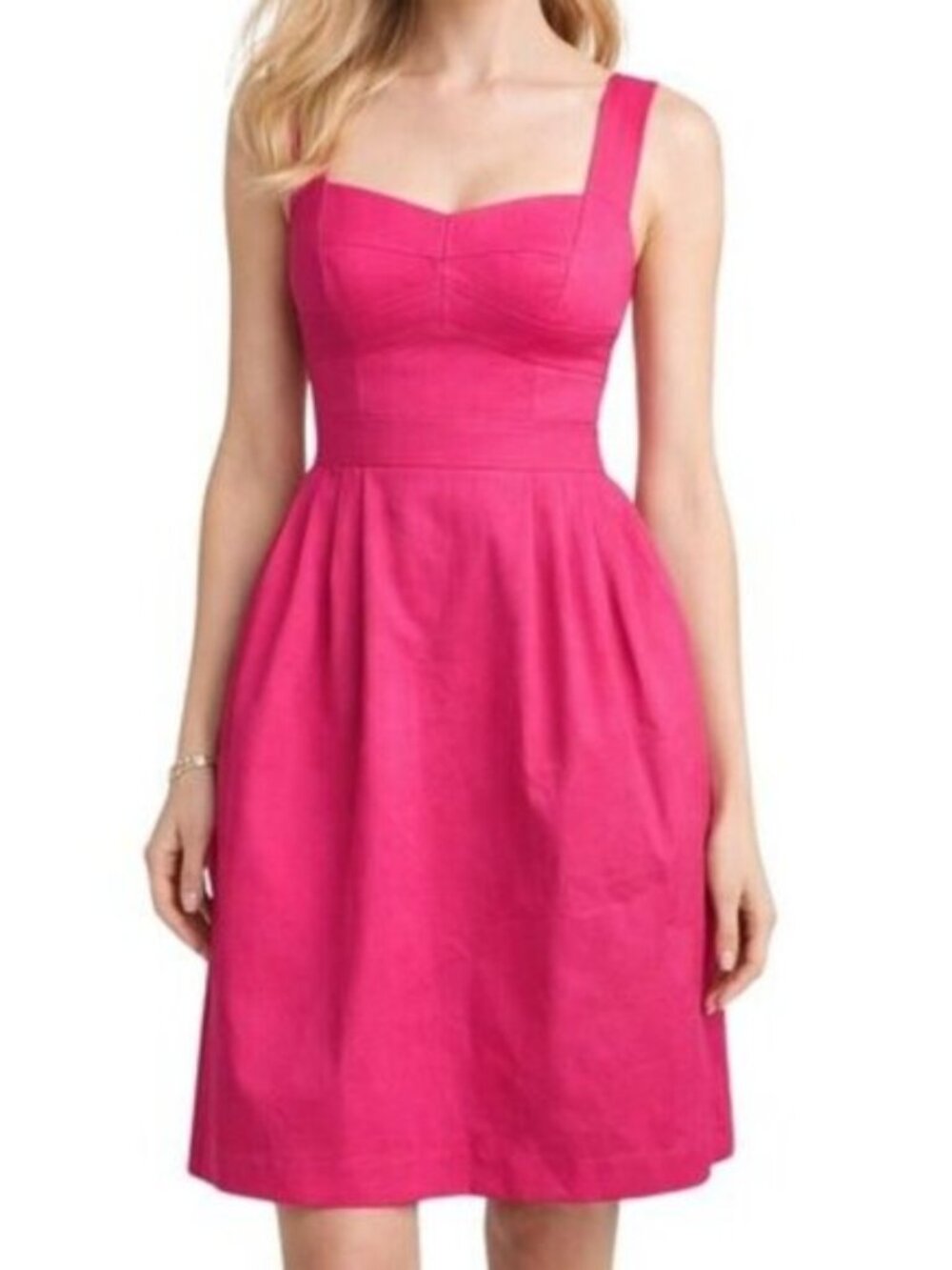 NWT Nanette Lepore Dulce Fiesta Pink Fit Flare Mini Dress 0